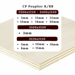 CP PEUPLIER 18MM B/BB 250 X 122 9 PLIS COLLAGE INTERIEUR